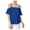 Blue - cobalt, variant on bar III Womens Crepe Cold Shoulder Knit Blouse, Blue, XX-Large