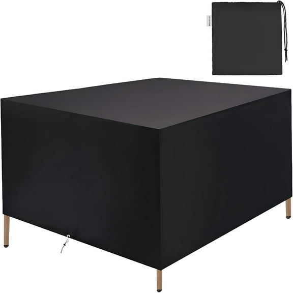 AUQ Patio Table Cover,48 Inch Water-Resistant Outdoor Patio Furniture Cover for Table and Chairs,Windproof & UV-Protection Patio Cover 48L x 48W x 29H,Outdoor Covers for Winter,Summer