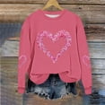 thumbnail image 5 of Ailaofu Plus Size Women Valentine's Sweatshirt Love Heart Print Pullover Tops Loose Casual Cute Valentines Gift Long Sleeve Sweatshirt, 5 of 5