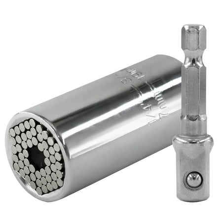 

2Pcs Universal Torque Wrench Head Set Socket Universal Socket Tool - Set of 2 Gadgets with 1/4-to-3/4-inch Wrench Grip and Power Drill Adapter