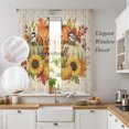 thumbnail image 2 of Pumpkins Thanksgiving Sheer Curtains 72 Inch Length 2 Panels Set, Fall Pumpkin Berry Rustic Farmhouse Voile Window Treatment Rod Pocket Curtains Sheers for Bedroom/Living Room/Kitchen 52"x72"x2, 2 of 8
