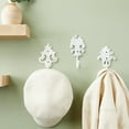 thumbnail image 2 of Set of 3 Cast Iron Wall Hooks, French Country Farmhouse Design, Includes Screws and Anchors (6.5 In, White), 2 of 10
