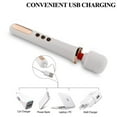 thumbnail image 3 of USB Rechargeable Massager Handheld Cordless Wand Massager with Multi Powerful Speeds & Vibrating Frequencies for Sore Neck Shoulder Back, Soothing Aching Muscles (White), 3 of 6