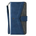 thumbnail image 6 of Phone Case for iPhone 14 Pro Wallet Cover with Wrist Strap, Splicing PU Leather Flip Case Card Holder Slots Kickstand Magnetic Closure for Women Men for iPhone 14 Pro, Blue, 6 of 7