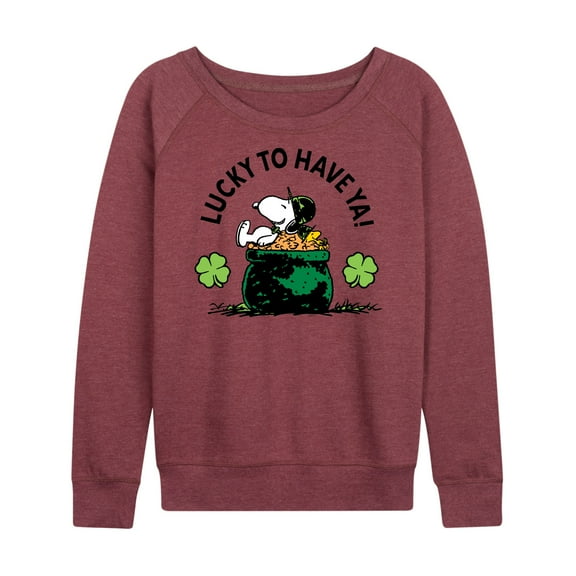 Peanuts - Lucky To Have Ya - Women's Lightweight French Terry Long Sleeve Shirt