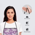 thumbnail image 6 of Fuzoiu Purple Butterflies Floral Print Waterproof Apron, Kitchen Apron for Women Men Chef, Apron for Christmas Dinner Party Cooking Baking Crafting House Cleaning Kitchen, 6 of 7