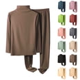 thumbnail image 5 of Women's Plus Size Fleece Loungewear Set - Long Sleeve Solid Thick Warm Pajamas & Pants - Pink - XL, 5 of 5