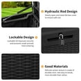 thumbnail image 3 of 100 Gallon Outdoor Storage Box Waterproof Deck Box Resin Patio Storage Bench with Lockable Lid Indoor/Outdoor Storage Container for Backyard Garden Pool Toy Storage Box, Black, 3 of 7