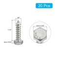 thumbnail image 2 of Hex Head Lag Screws Bolts, 3/8" x 1-1/2" 304 Stainless Steel Partial Thread Wood Screws, 20 Pack, 2 of 6