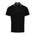 thumbnail image 1 of Premier - Polo Coolchecker Contraste de Pique para Hombre (Negro, Blanco), 1 of 3