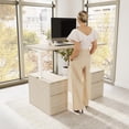 thumbnail image 2 of Stratus 60W Standing Desk with Drawers in Natural Elm - Engineered Wood, 2 of 8