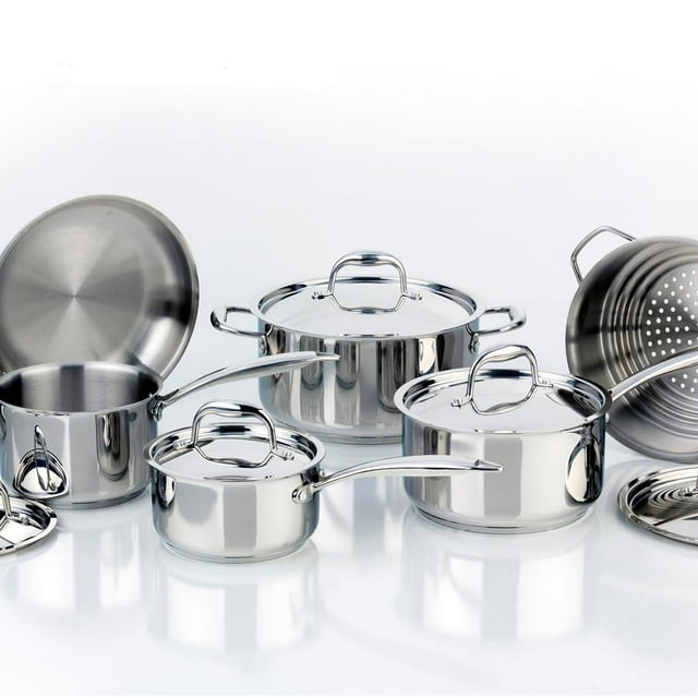 Meyer Accolade Stainless Steel Cookware Set, 11-Piece, Made in Canada
