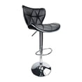 thumbnail image 5 of Leopard Shell Back Adjustable Swivel Bar Stools, PU Leather Padded with Back, Set of 2 ( Black ), 5 of 5
