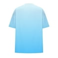 thumbnail image 6 of Staron Summer T-Shirts for Women Plus Size Oversized Round Neck Short Sleeve Casual Loose Gradient Color Basic Tee Tops, Light Blue XL, 6 of 7