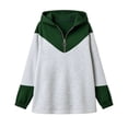 thumbnail image 4 of DailyTrove Women Color Block Half Zip Hooded Sweatshirt Long Sleeve Patchwork Loose Casual Pullover, 4 of 6