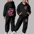 thumbnail image 2 of XAOFW Kids 6 7 Outfits Girls Fashion Long Sleeve Hoodie Jogger Cute Number Printed Pullover Tracksuit Comfort Fashionable Casual Daily Wear Sets, 2 of 8