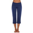 thumbnail image 4 of Tqcoqu Capris for Women with Pockets,Golf Pants 7/8 High Waisted Stretch Pull On Ankle Business Casual Travel Athletic Work,Blue Women's S-XXXL, 4 of 9