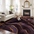 thumbnail image 4 of Abstract Marble Texture 8x10 Area Rug for Living Room Sectional Sofa, Purple Gold Modern Art Washable Non Slip Large Rectangle Area Rug, 4 of 9