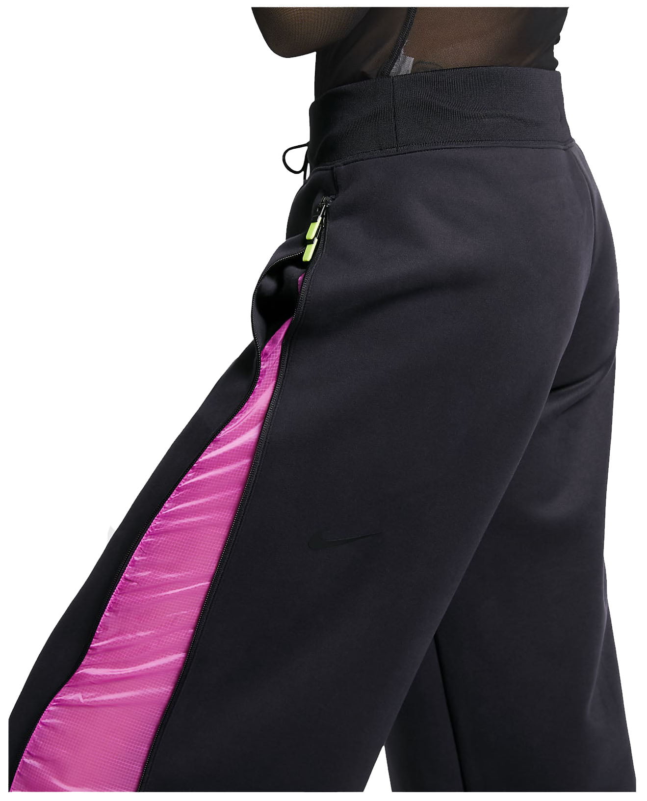 X-Small) zip Pack Loose (Black/Hyper Tech Pants Pink, Workout Women\'s Fit Sportwear Side Nike