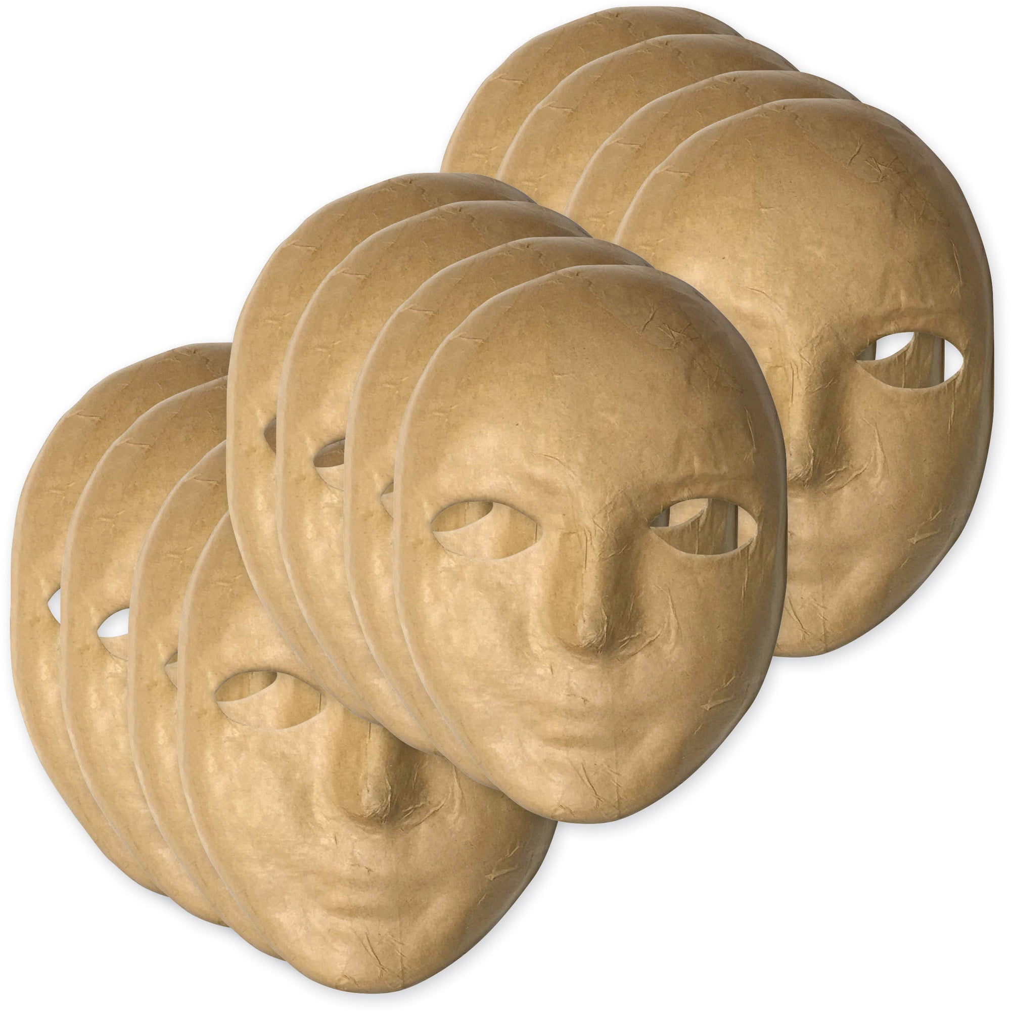 Creativity Street, PAC419012, Paper Mache Masks, 12 / Set, Natural