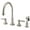 Brushed Nickel, variant on Kingston Brass GS2798GLBS Georgian Double-Handle 4-Hole Widespread Kitchen Faucet with Brass Sprayer in Brushed Nickel