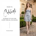thumbnail image 2 of David’s Bridal, The Edit by DB Studio Women's Formal Twist Neckline Empire Waist Mini Dress, Short, Charmeuse, 2 of 6