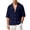 Navy, variant on Avirosel Men's Cuban Camp Collar Shirt Short Sleeve Casual Summer Button Down Gauze Shirt with Pockets Breathable Relaxed Fit Vacation Top Purple