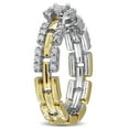 thumbnail image 5 of Created Forever Women's 2/5ct TW Lab Grown Diamond Two-Tone Sterling Silver Halo Link Ring, 5 of 10