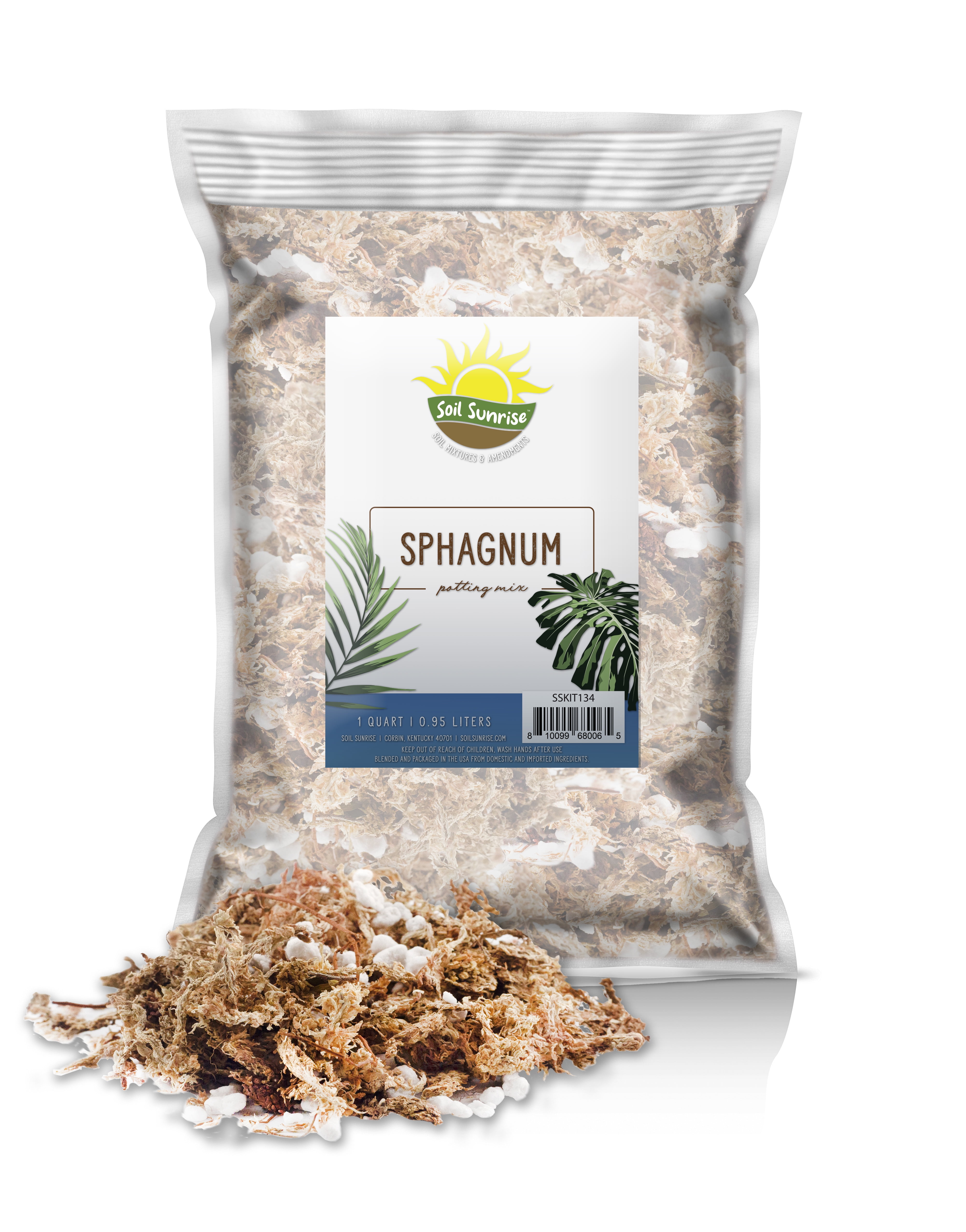 Sphagnum Moss Potting Mix (1 Quart); for Carnivorous Plants: Blend of Dried Moss with Perlite