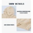 thumbnail image 6 of Satankud Men's Pullover Hoodies Plaid Jacquard Weave Long Sleeve Drawstring Hipster Casual Hooded Sweatshirts with Kanga Light Beige L, 6 of 9