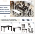 thumbnail image 5 of Clearance! TREXM Rustic Style 6-Piece Dining Room Table Set with 4 Upholstered Chairs & a Bench (Espresso), 5 of 9