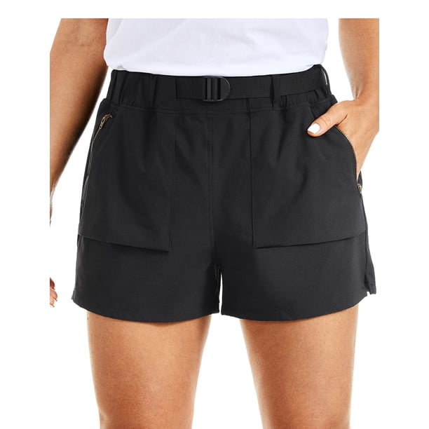Shorts CRZ YOGA impermeables y elásticos para senderismo, tiro medio, 7.5 cm, talla M