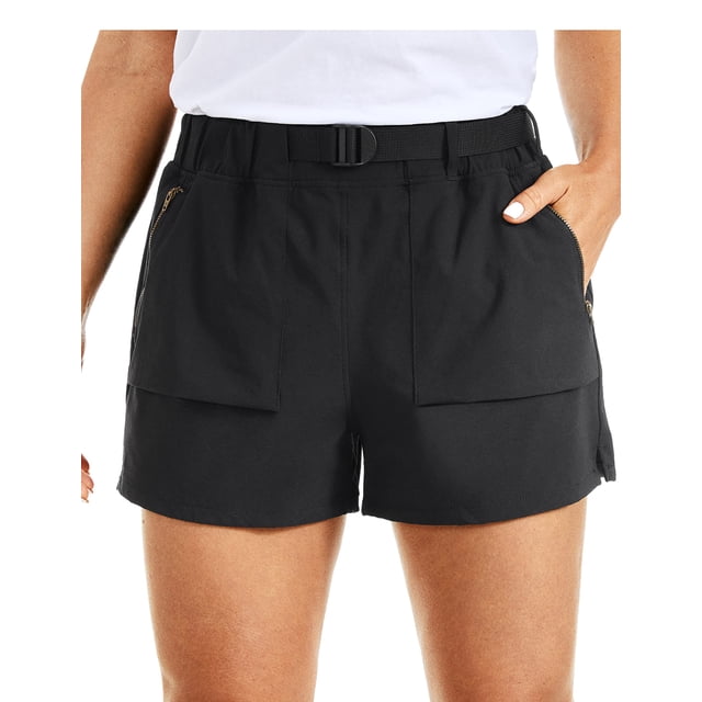 Shorts CRZ YOGA impermeables y elásticos para senderismo, tiro medio, 7.5 cm, talla M