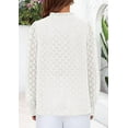 thumbnail image 3 of PRETTYGARDEN Lace Long Sleeve Tops for Women Eyelet Blouses Dressy Casual Hollow Out Button Down Shirts Spring Fashion, 3 of 7