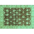 thumbnail image 1 of Ahgly Company Indoor Rectangle Oriental Turquoise Blue Traditional Area Rugs, 5' x 8', 1 of 4