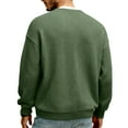 thumbnail image 5 of Havenx Men’s Waffle Shirts Round V Neck Long Sleeve Shirt Waffle Textured Pullover Solid Color Fashion Lightweight Thermal Casual Pullover Sweater,Green 4XL, 5 of 5