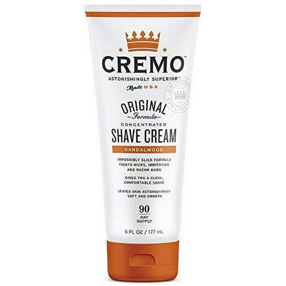 Cremo Barber Grade Astonishingly Superior Ultra-Slick Shaving Cream, Sandalwood, 6 oz, 3 Pack