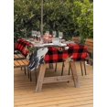 thumbnail image 2 of Outdoor Tablecloth with Umbrella Hole and Zipper, Christmas Rectangle Table Cloth 60x84 Inch Waterproof Tablecloth, Winter Cow Snowflake Red Black Buffalo Plaid Picnic Table Cover for Patio Camping, 2 of 7