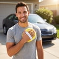 thumbnail image 3 of Round Microfiber Car Polishing Waxing Sponge Pad with Elastic Hand Strap for Auto Cleaning Detailing Applicator, 3 of 6