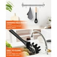 thumbnail image 3 of Badiano Black Silicone Pasta Fork,Cooking Draining Strainer,Wooden Spaghetti Server,Weight 0.26 lbs, 3 of 6