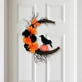 thumbnail image 2 of Halloween Moon Raven Wreath Garland for Front Door, 15*.8*11.8" Halloween Deadwood Fake Flower Wreath, Black Branch Halloween Wreath Signs for Front Door, Gothic Wreath Decorations, 2 of 9