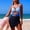 Blue, variant on HAIJIE Women's Summer Swimsuit 2026 Control Tankini Top and High Waist Swimming Shorts Comfortable Swimwear for Women Wife with Adjustable Shoulder Straps Sporty Beach Fashion (Coffee,XL)