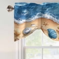 thumbnail image 5 of Abstract Blue Tie Up Valances Curtain, Adjustable Kitchen Beach Starfish Seashell Sand Ocean Waves Valances for Windows Decor, Rod Pocket Short Curtains Set for Bedroom/Bathroom, 42"x18", 5 of 9