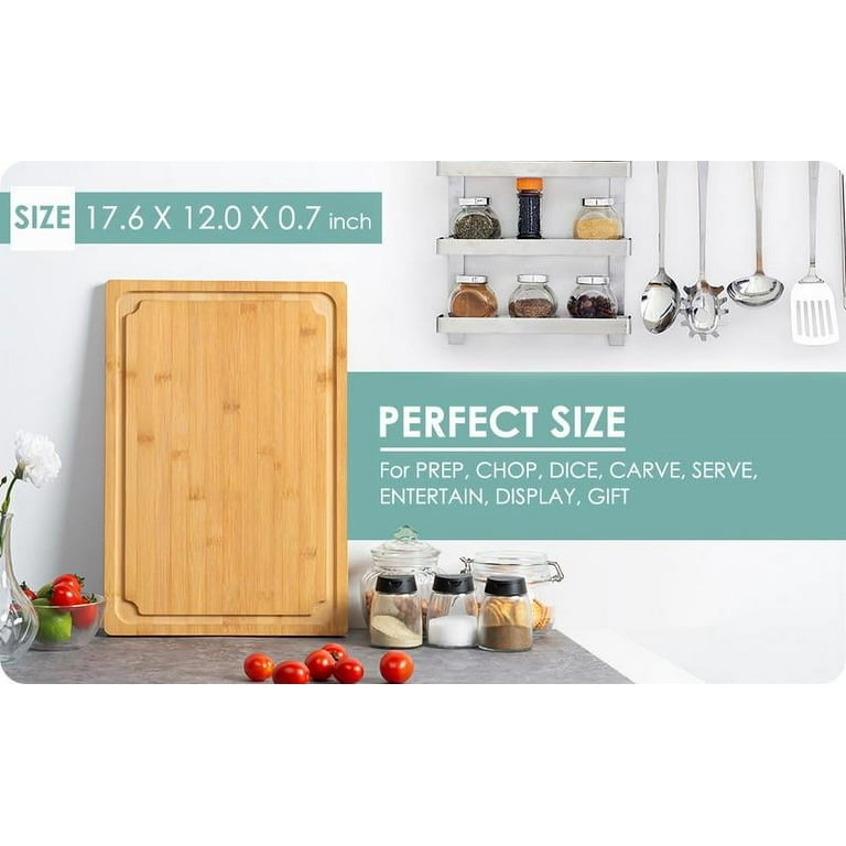 Stove Cover】Kikcoin Extra Large Wooden Cutting Board with