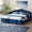 Blue, variant on MODERNLUXE Twin Size Daybed with Pop Up Trundle,Upholstered Day Bed Frame with 2 Side Pockets & Charging Station for Bedroom,Space Saving,Pink