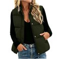 thumbnail image 5 of cocolona Puffer Vest for Women Stand Collar Zipper Snap Sleeveless Jacket Casual LightWeight Winter Warm Outerwear, 5 of 7