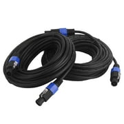 Clearence!2Pcs 15M Professional Audio Line Cable Engineering Audio Connector Cable Four Core Plug Speaker Cable Black