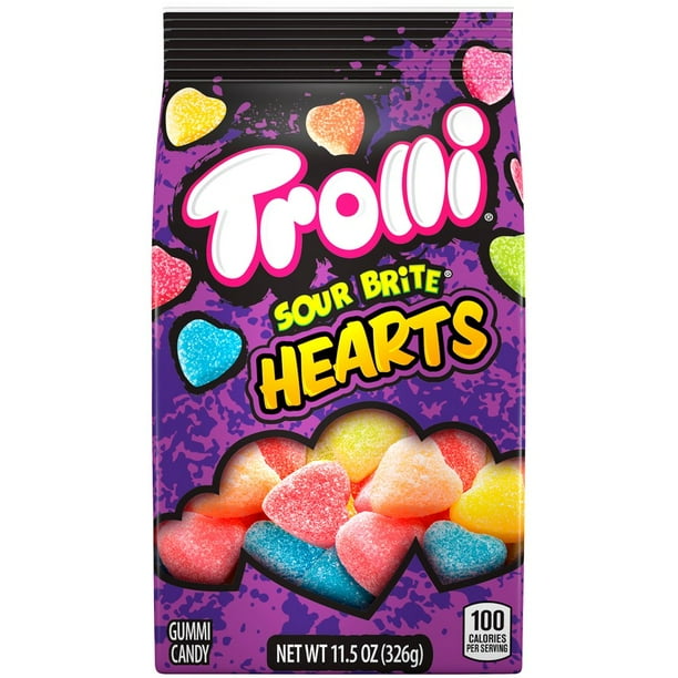 Trolli Sour Brite Hearts Gummi Valentine's Candy, 11.5 oz