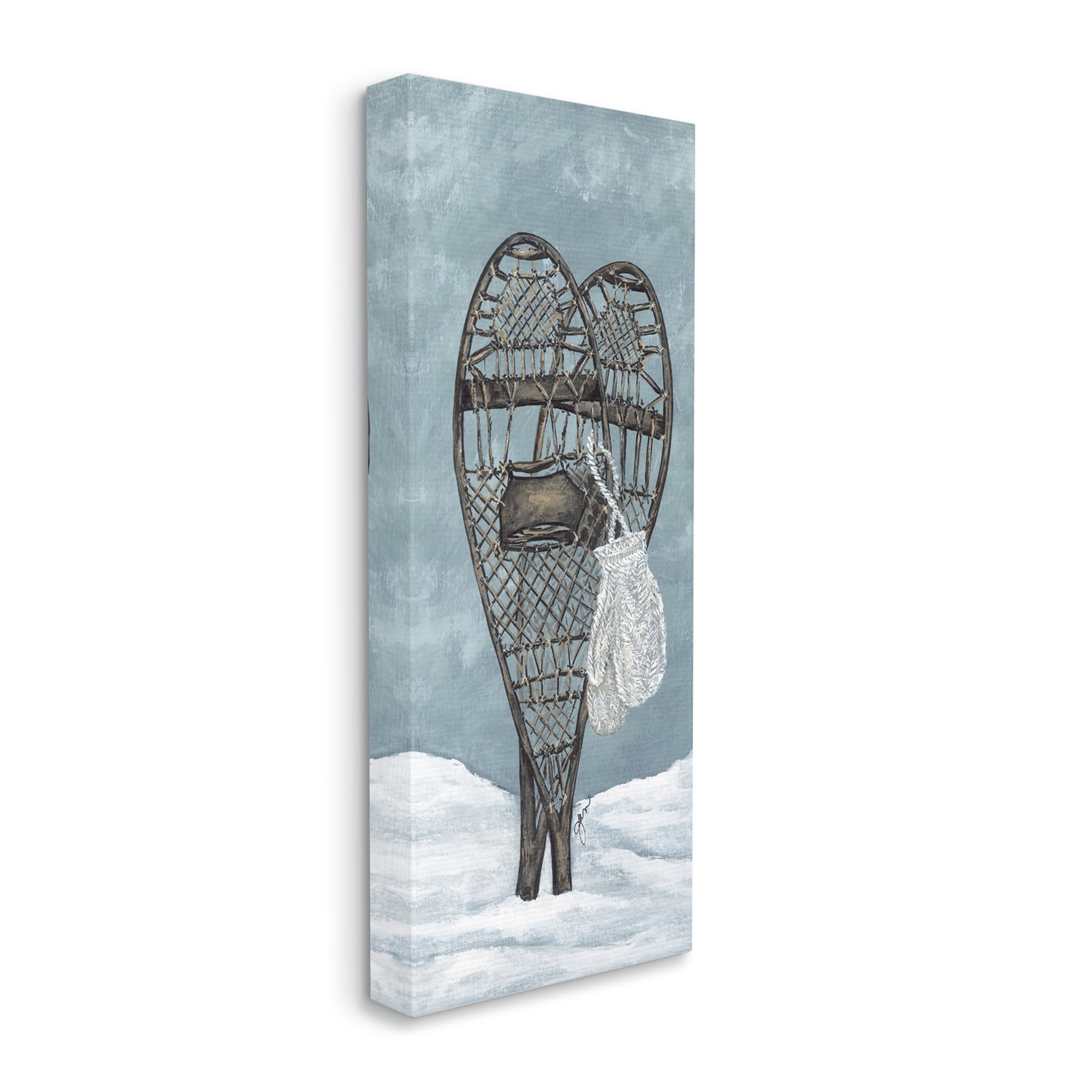 Stupell Industries Snowshoes & Winter Gloves Holiday Painting Gallery Wrapped Canvas Print Wall Art, 10 x 24