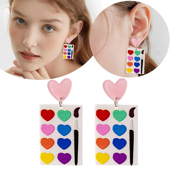 WIFKLSIIPG Paint Panel Acrylic Earrings Design Earrings